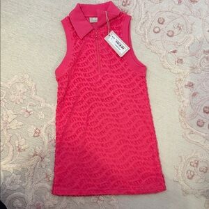 Kith logo Girls' Pink terry Polo Dress - great as a swim coverup